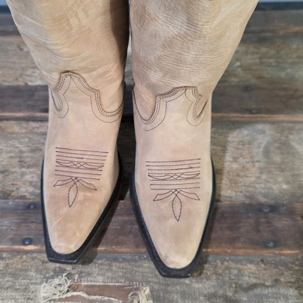 J.B. Dillon Snip Toe Embroidered Western Handcrafted Soft Leather Cowgirl Boots - Picture 7 of 14